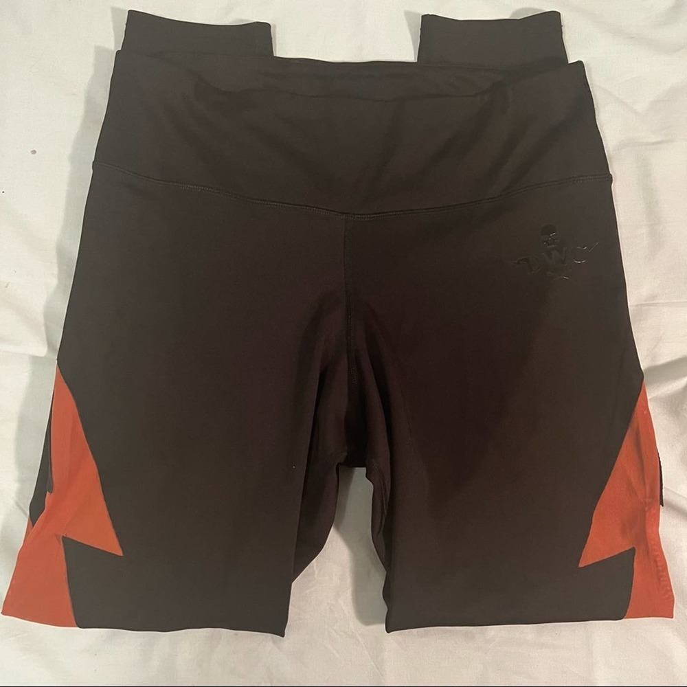 Death Wish Coffee Death Bolt Black & Orange Mesh Lightning Bolt Leggings XL - Picture 2 of 8